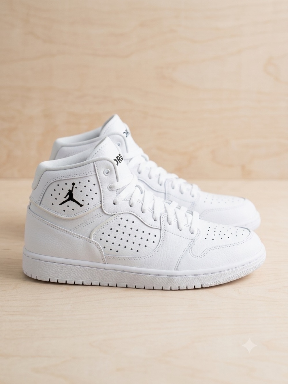 Jordan White High-Top Sneakers with Black Jumpman